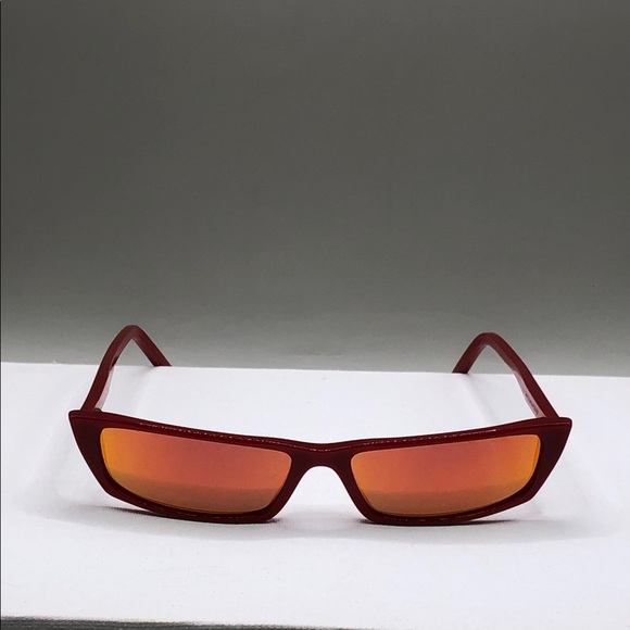 Acne Studios Agar Sunglasses c30012 Skinny Elongated Cat Eye Red Orange UNISEX main image 3